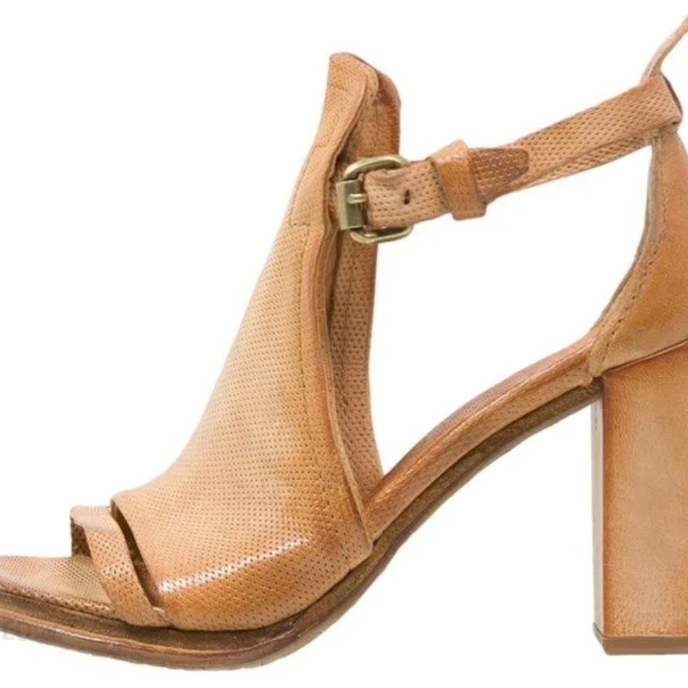 A.S.98 Free People Iron Heels Leather Open Toe Sandals shoes boots sz 39/8.5